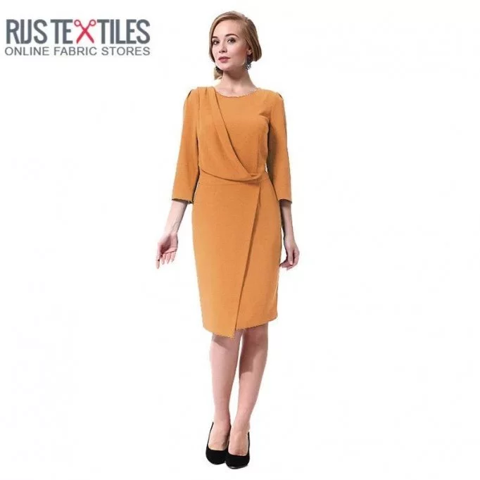 Stretch Gabardine Stof Oker - (Gabardine Stoffen)