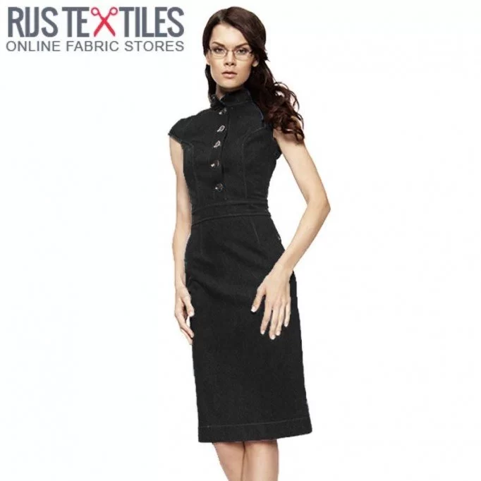 Tissu Jeans Stretch 10-OZ Noir - (Tissu Jeans Coton)
