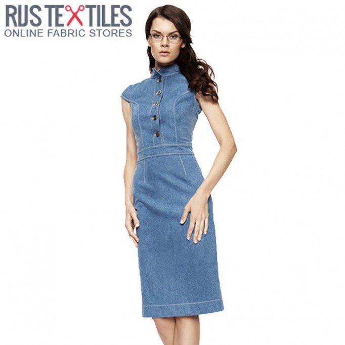 Jeans Stof Stretch 10-OZ Blauw - (Jeans Stoffen Katoen)