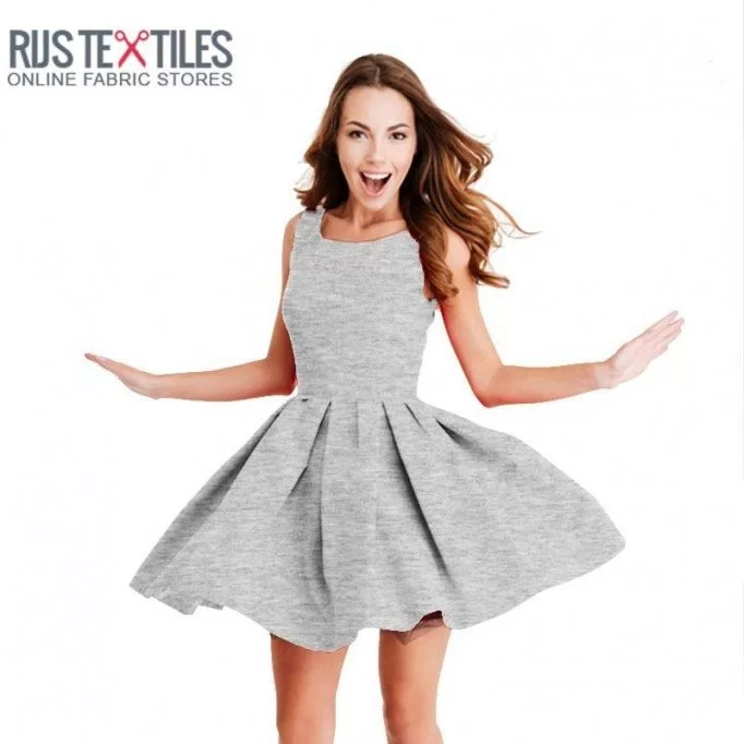 Tissu Punta Di Milano Jersey Gris Clair Mêlée   - (Tissus Jersey)