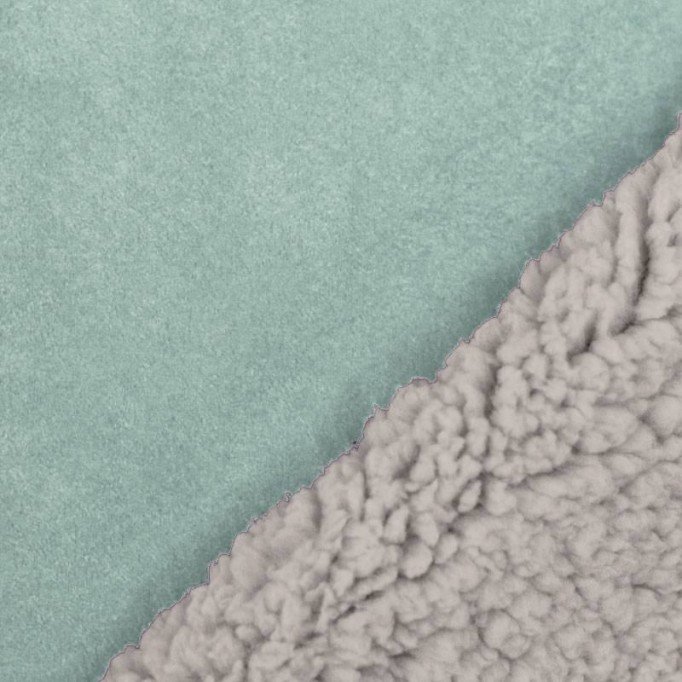 Sherpa Faux Fur Lamb Fabric Sea Green - (Fashion Fabrics)