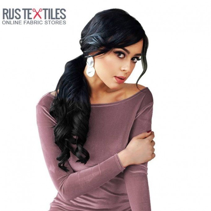 Velours Stretch Stof Oud Roze - (Mode Stoffen)