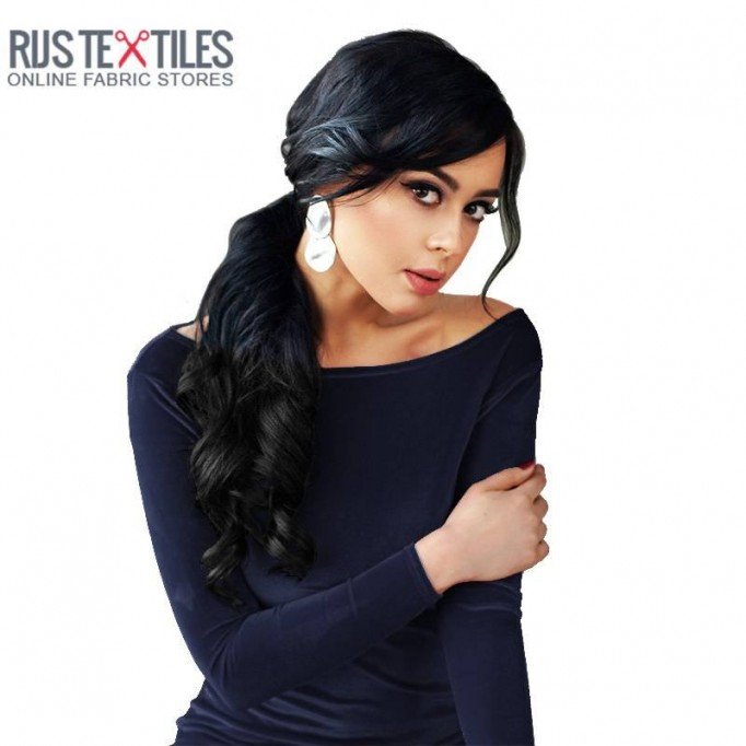 Tissu Velours Élastique Marine - (Tissus De Mode)