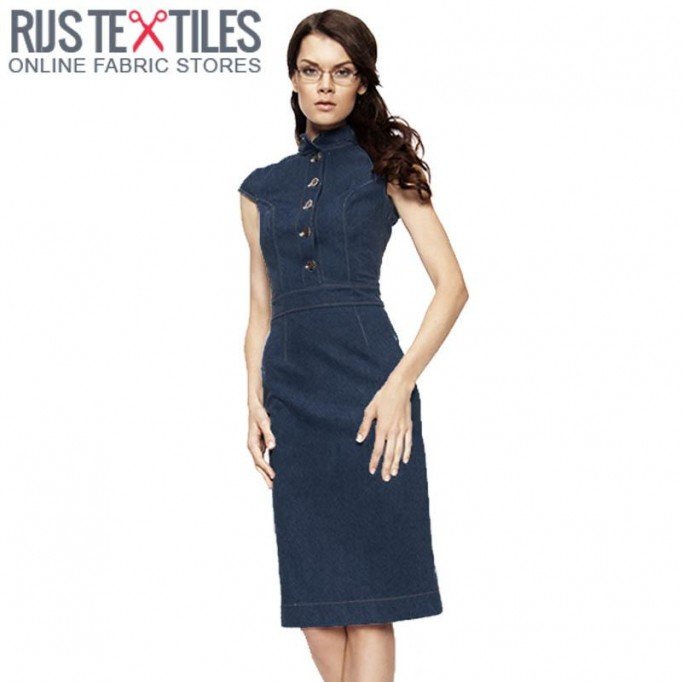 Tissu Jeans Stretch 10-OZ Bleu Foncé - (Tissu Jeans Coton)