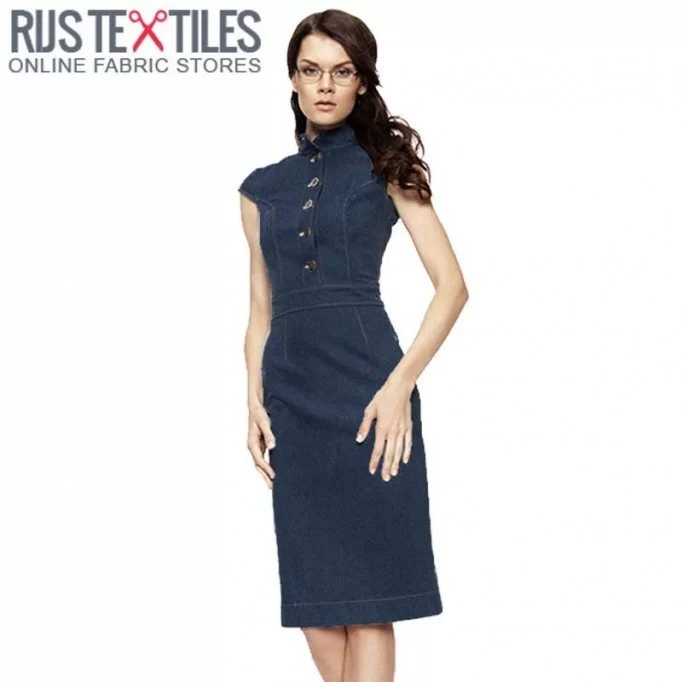 Denim Fabric Stretch 10-OZ Dark Blue - (Jeans Fabric Cotton)