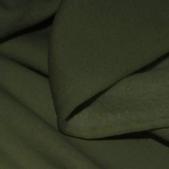 Dzianina Dresówka Drapana Gruba Wojskowa Zieleń Dzianina Dresówka Drapana Gruba 