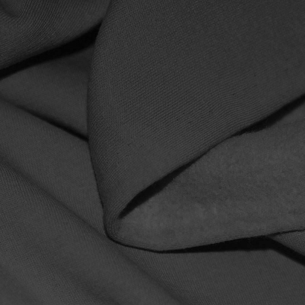 Tessuto Felpa Cotone Grigio Scuro