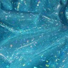 Tissu Hologramme Feuille Aqua