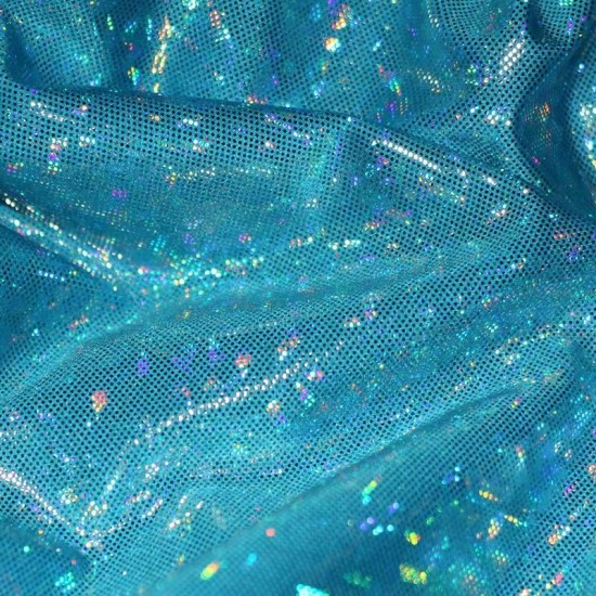 Hologram Fabric Leaf Aqua Hologram Fabric Leaf Aqua