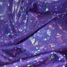 Tissu Hologramme Feuille Violet