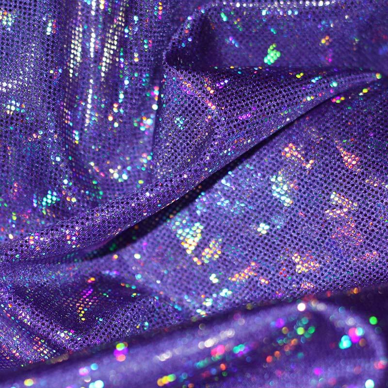 Hologram Fabric Leaf Purple