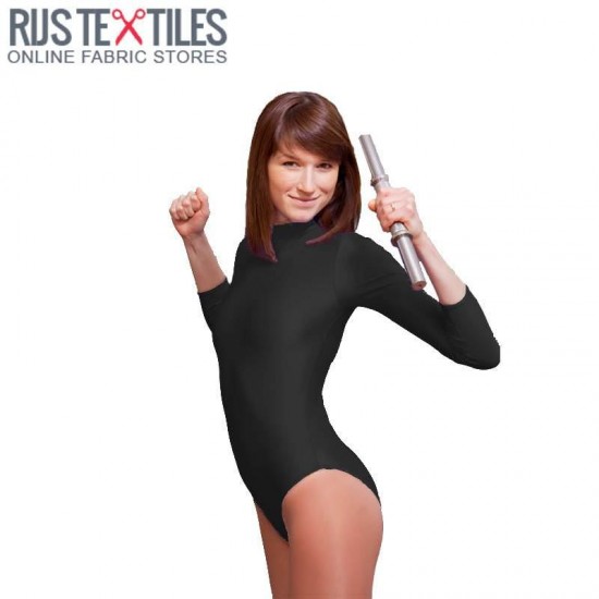 Lycra Stoff (Glänzendes) Schwarz Lycra Stoff (Glänzendes) Schwarz