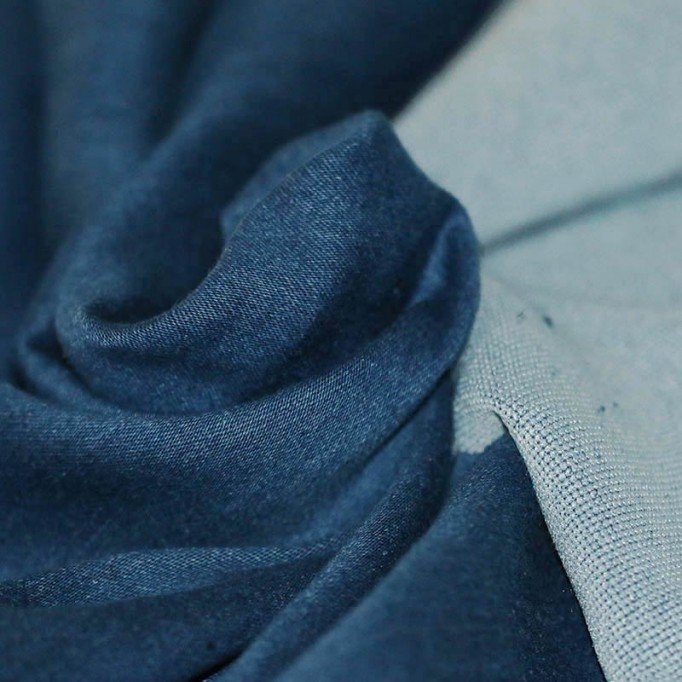 Tricot Jeans Stof Blauw - (Jeans Stoffen Katoen)