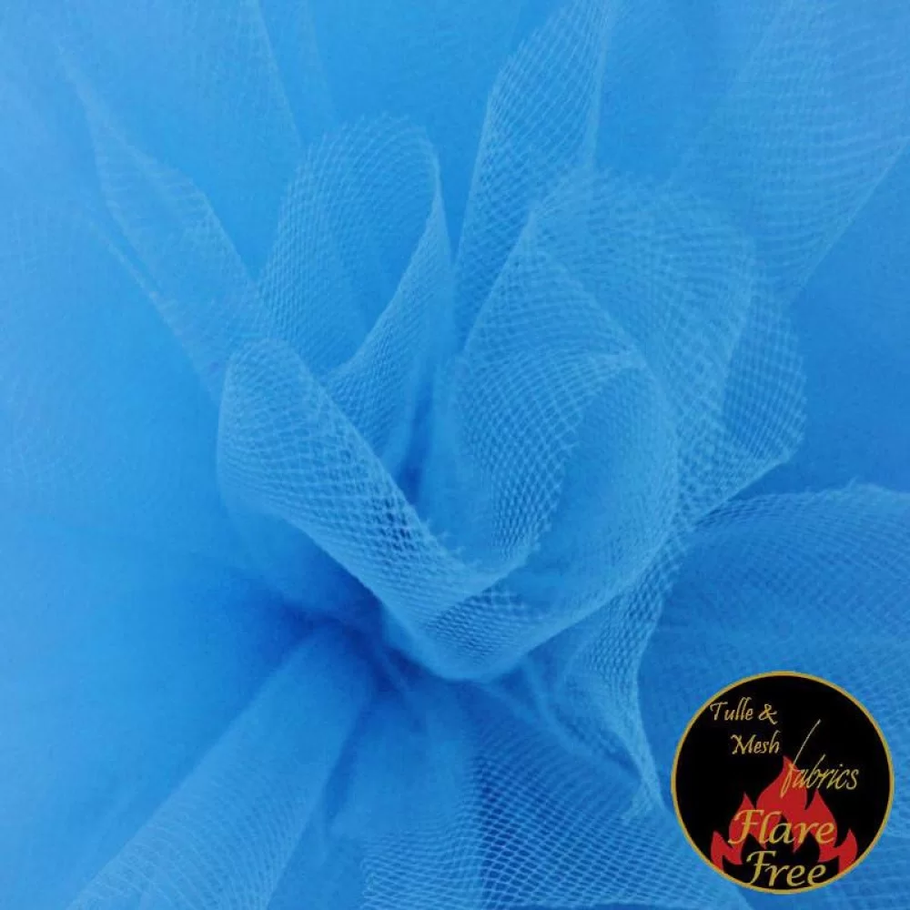 Tule Stof Aqua (Fluorescent Blue)