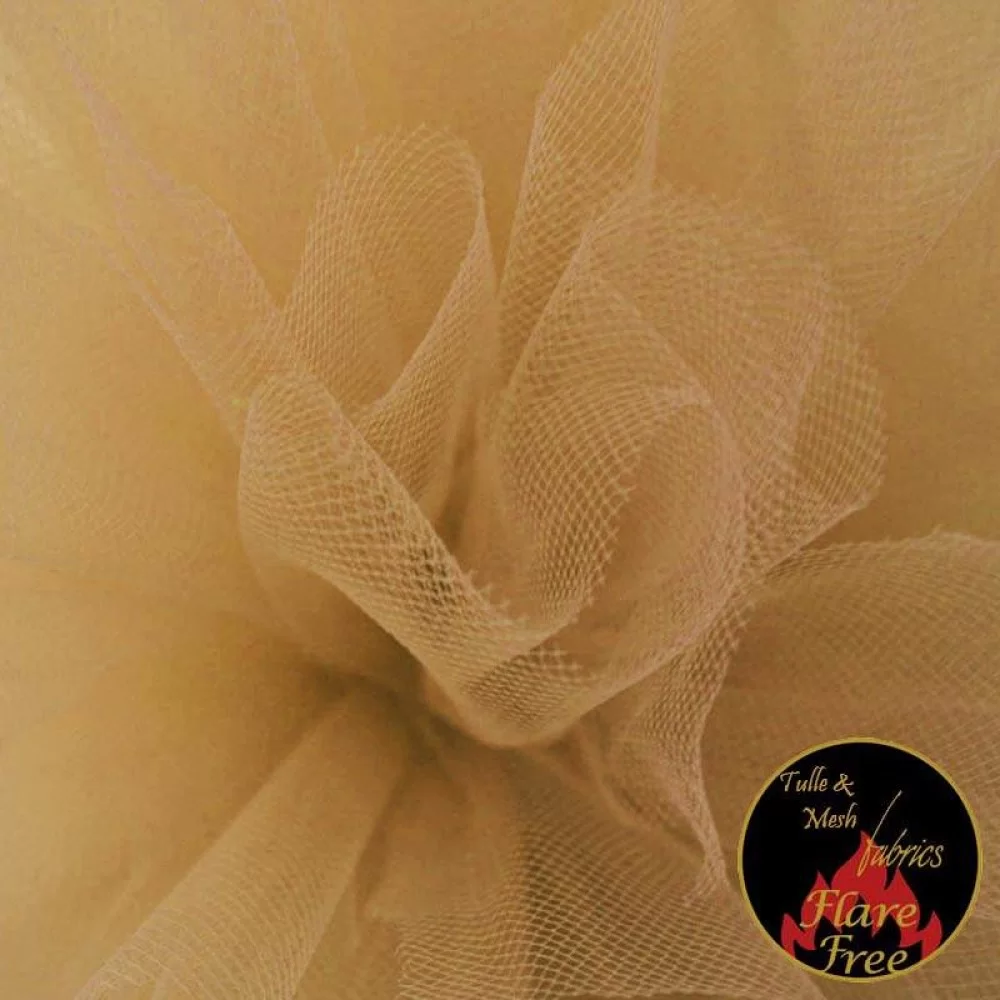 Tule Stof Beige Goud