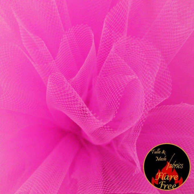 Tule Stof Fluor Fuchsia (Fluorescent Cerise) - (Tule Stoffen)