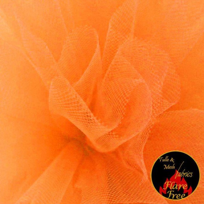 Tulle Fabric Fluor Orange (Fluorescent Gold) - (Tulle Fabric)