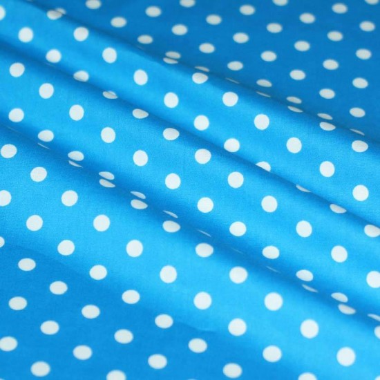 Polka Dot Fabric Aqua / White 7mm Polka Dot Fabric Aqua / White 7mm