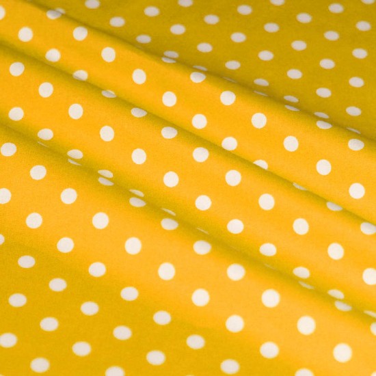 Polka Dot Fabric Yellow / White 7mm Polka Dot Fabric Yellow / White 7mm
