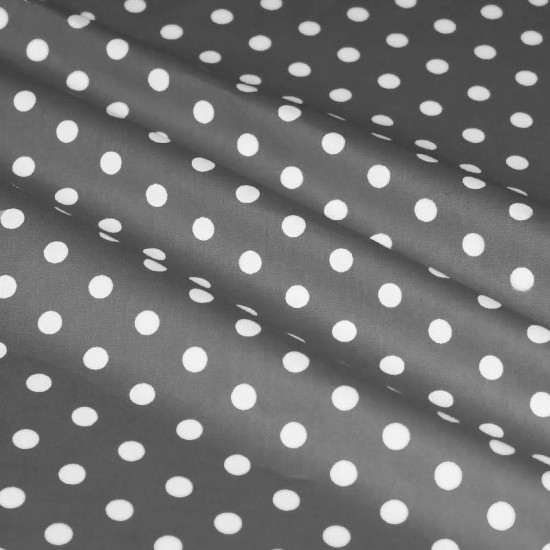 Polka Dot Fabric Grey / White 7mm Polka Dot Fabric Grey / White 7mm