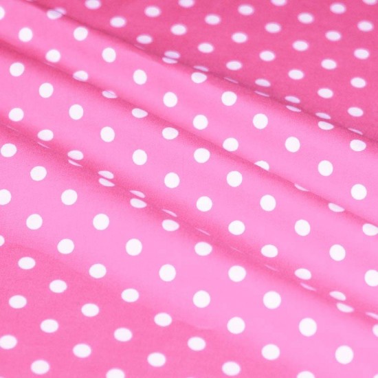 Polka Dot Fabric Pink / White 7mm Polka Dot Fabric Pink / White 7mm