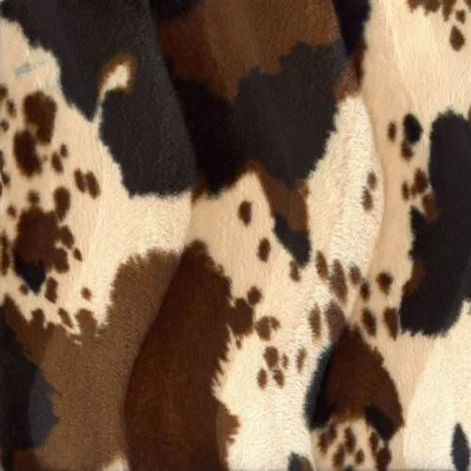 Velboa Stof Koe Beige - (Velboa Dierenprint Stoffen)