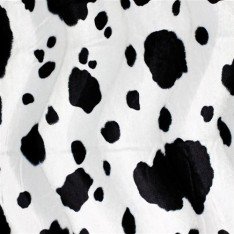 Tessuto Velboa Mucca Nero Bianco