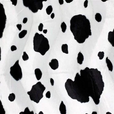Tessuto Velboa Mucca Nero Bianco - (Tessuto Velboa)