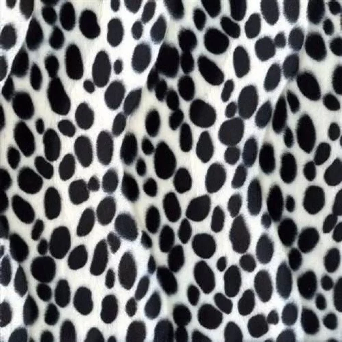 Velboa Stof Dalmatiër Wit - (Velboa Dierenprint Stoffen)