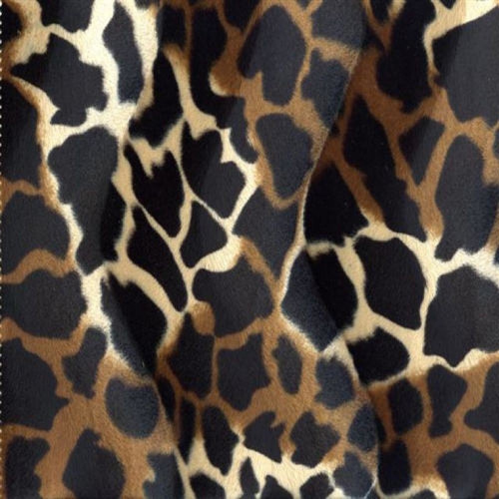 Velboa Stof Giraffe Midden Bruin
