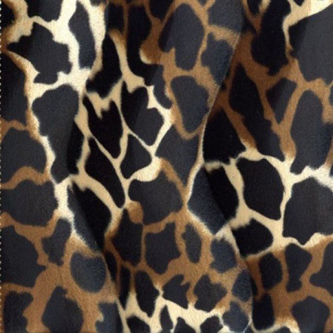 Velboa Giraffe Mittel Braun  - (Fellimitat Stoff Velboa)