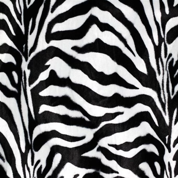 Velboa Zebra Hvid  - (Velboa Stof)