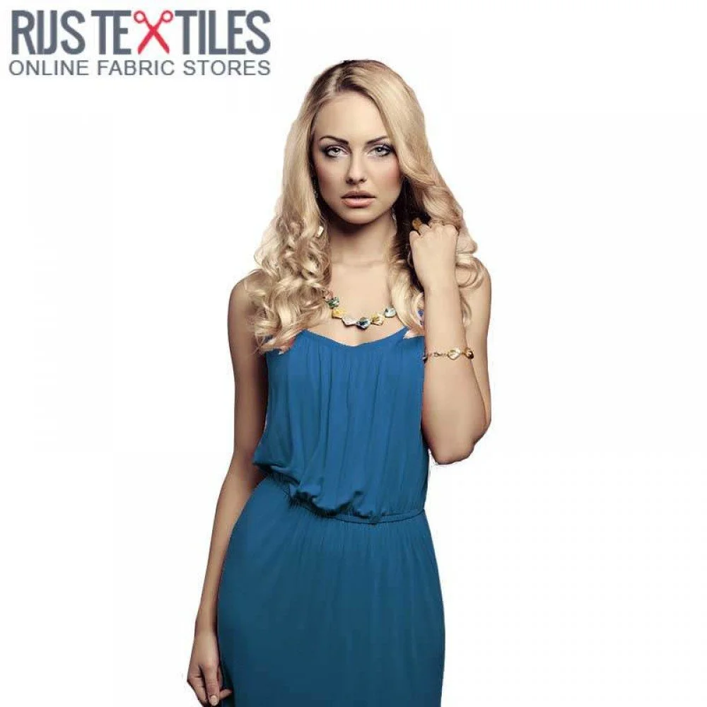 Viscose Jersey Stof Petrol Blauw Viscose Jersey Stof Petrol Blauw