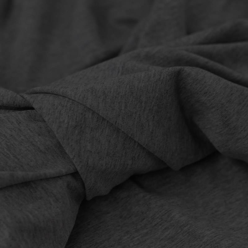 Viscose Jersey Stof Donker Grijs Gemeleerd