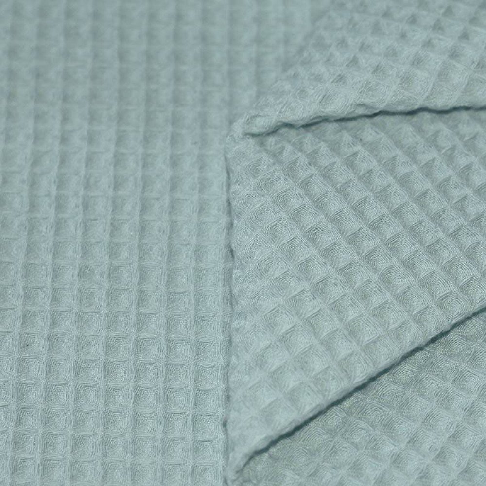 Waffle Pique Fabric Sea Green