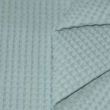 Tissu Piqué Gaufré Mer Verte - (Tissu Piqué Gaufré)