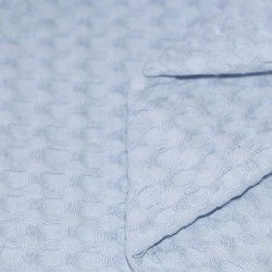 Waffle Fabric Jacquard Light Blue