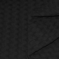 Tessuto Piquet Di Cotone Ruvido Nero