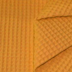 Waffle Pique Fabric Ocher