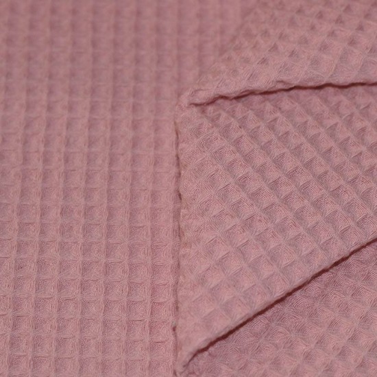 Waffle Pique Fabric Old Pink Waffle Pique Fabric Old Pink