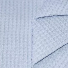 Wafelkatoen Piqué Licht Blauw