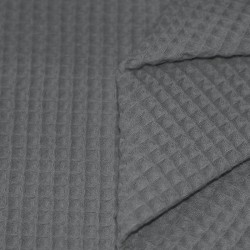 Waffle Tessuto Di Cotone Grigio