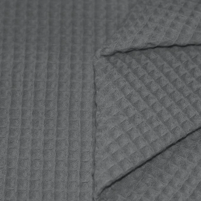 Tissu Piqué Gaufré Gris - (Tissu Piqué Gaufré)