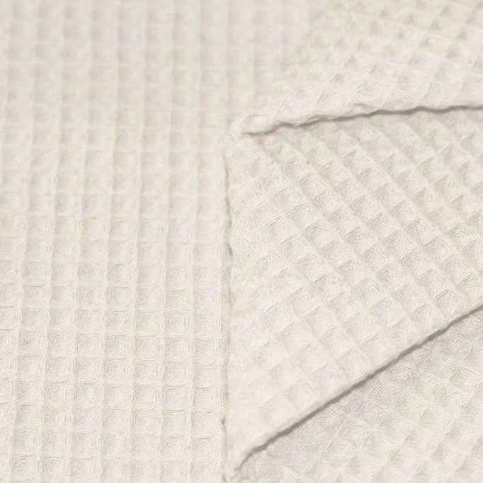 Tissu Piqué Gaufré Écru - (Tissu Piqué Gaufré)