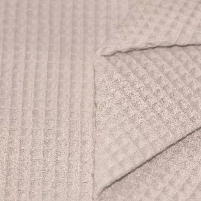Tissu Piqué Gaufré Beige Clair - (Tissu Piqué Gaufré)