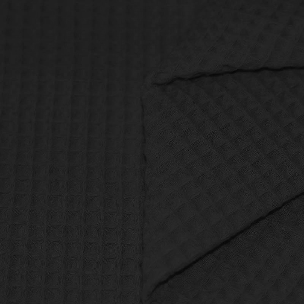 Waffle Pique Fabric Black