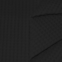 Waffle Pique Fabric Black