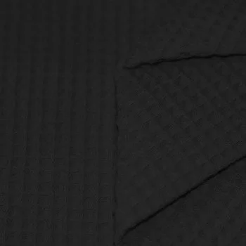 Waffelstoff Piqué Schwarz Waffelstoff Piqué Schwarz