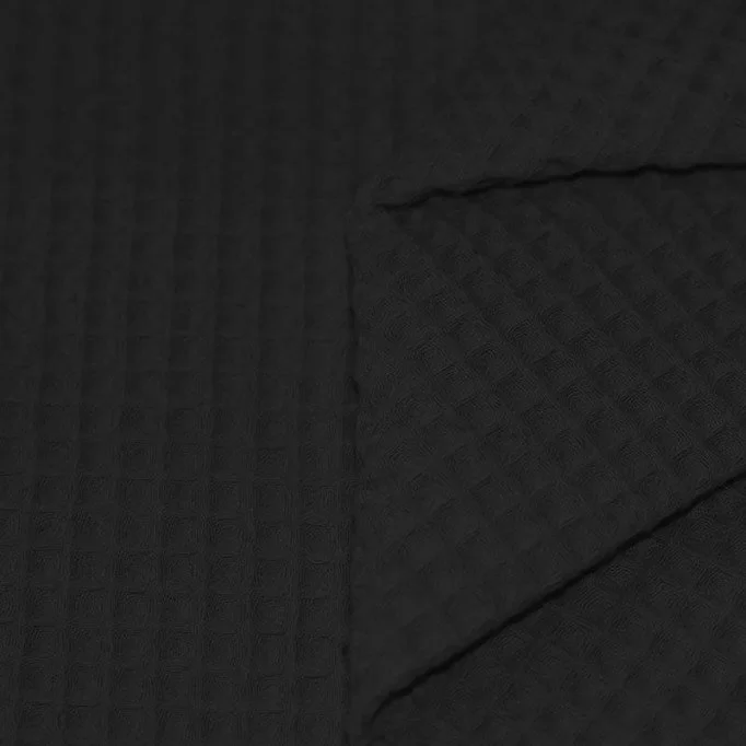 Waffelstoff Piqué Schwarz - (Waffelstoffe Piqué)