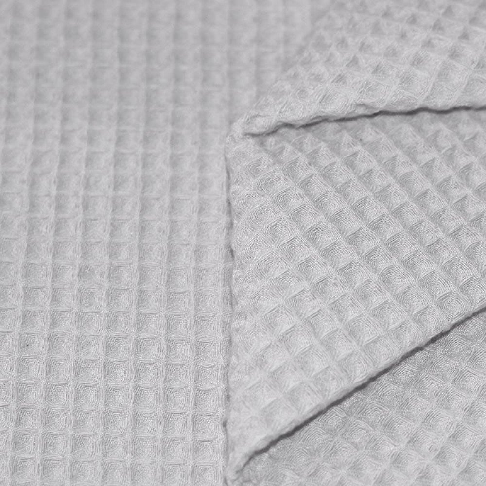 Waffle Pique Fabric Silver Grey